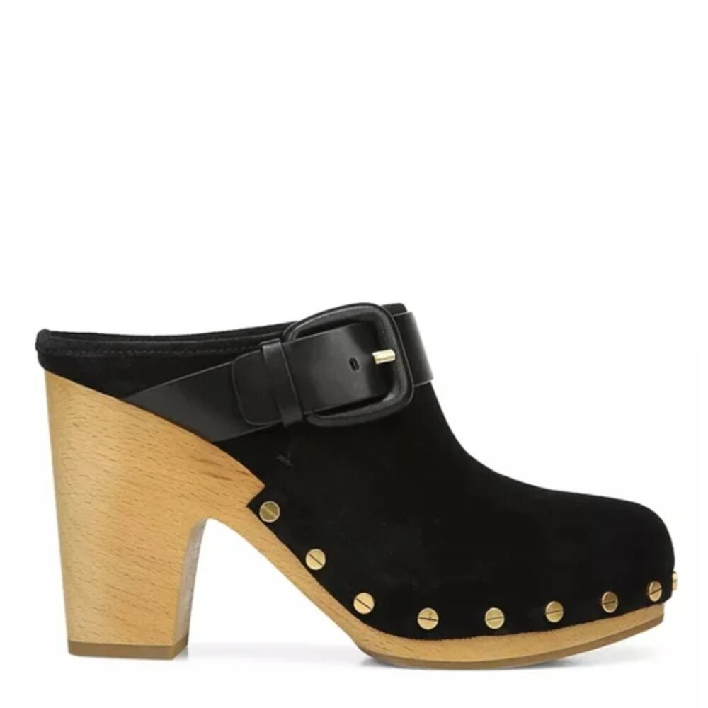 Veronica Beard Black and Tan Mules